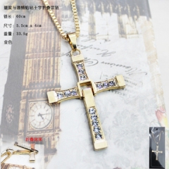 Fast & Furious Cross Gold Anime necklace
