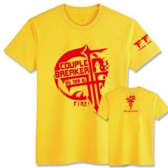 FFF Yellow Short Sleeve Anime T shirts