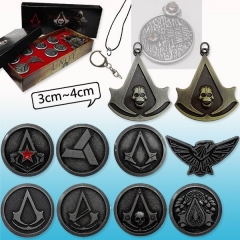 Assassin's Creed Anime Necklace+Brooch