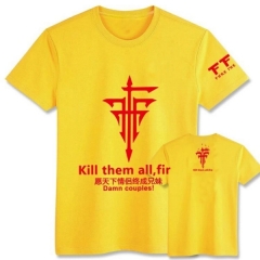 FFF Yellow Japanese Anime T shirts