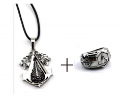 Assassin's Creed Fashion Jewelry Wholesale Anime Necklace & Ring Set
