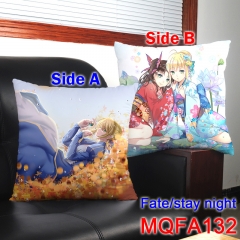 Beautiful Girl Fate Stay Night Print Soft Stuffed Bolster Comfortable Good Quality Japanese Cartoon Two Sides Anime Square Holding Pillow 45*45CM