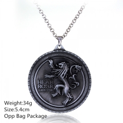Game of Thrones Lion Antique Silver Alloy Anime Necklace (10pcs/set)