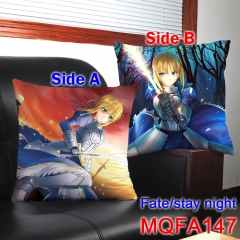Fancy Japanese Cartoon Fate Stay Night Arturia Pendragon Print Chair Cushion Cosplay Two Sides Anime Comfortable Holding Pillow 45*45CM