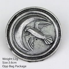 3.6CM Game of Thrones Alloy Round Shape Breastpin Fashion Good Quality Silver Color Alloy Anime Brooch 10pcs/set
