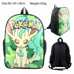 Pokemon Leafeon School Teenages Bag PU Canvas Anime Backpack