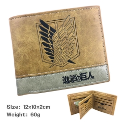 Attack On Titan Anime Cartoon PU Brown Color Wallets