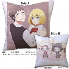 Attack on Titan Japanese Cartoon Cosplay Anime Print Two Sides High Quality Pillow 45*45CM