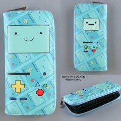 Adventure Time With Finn And Jake PU Purse Blue Color Beautiful Anime Long Wallet