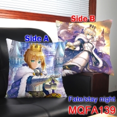 Famous Japanese Cartoon Fate Stay Night Altria Pendragon Chair Cushion Wholesale Print Colorful Anime Square Holding Pillow 45*45CM