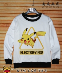 Pokemon Pikachu Round Neck Tshirt Long Sleeves Cartoon Anime T shirt (S-XXXL)