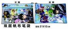Sword Art Online Double Deck Canvas Anime Pencil Bag