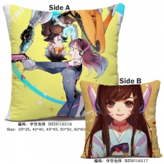 Overwatch Japanese Fashion Game Print Cosplay Soft Two Sides Anime Pillow 45*45CM