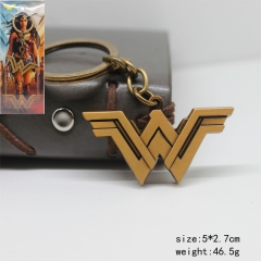 Super Girls Hero Wonder Woman Anime Mark Bronze Keychain