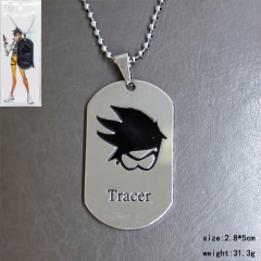 Overwatch Silver Tracer Pendant Fashion Jewelry Wholesale Anime Necklace
