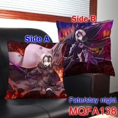 Fate Stay Night Fancey Cartoon Cosplay Comfortable Bolster Japanese Style Fashion Print Two Sides Anime Square Holding Pillow 45*45CM