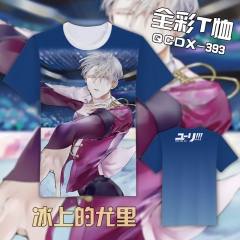 Yuri on Ice Cartoon Pattern Color Printing Anime Tshirts