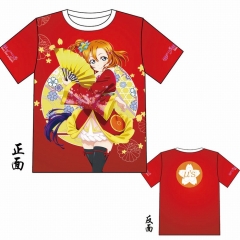LoveLive Honoka Kousaka Red Short Sleeve Anime T-shirt M L XL XXL