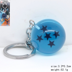 Dragon Ball Z Anime Blue Crystal Ball Five Star Keychain