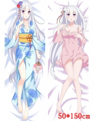 Re: Zero kara Hajimeru Isekai Seikatsu Emilia Cartoon Stuffed Bolster Japanese Anime Pillow 50*150CM