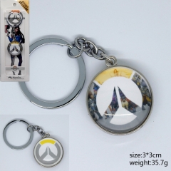 Game Overwatch Logo Anime Popular Glass Fancy Keychain