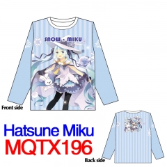 Hatsune Miku Japanese Popular Singer Cosplay Print Anime Warm Long Sleeve T Shirt