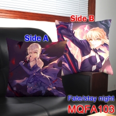 Two Sides Fate Stay Night Cartoon Stuffed Bolster Cool Saber Anime Square Pillow 45*450CM
