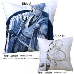 Touken Ranbu Online Japanese Game Print Two Sides Anime Pillow 45*45CM