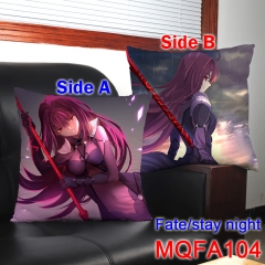 Fate Stay Night Cartoon Two Sides Stuffed Bolster Lovely Girl Soft Anime Square Plush Pillow 45*45CM