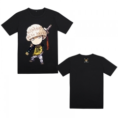 Japanese Cartoon One Piece Cotton Law Tshirts (M L XL XXL）