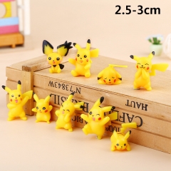 Popular Cartoon Pokemon Pikachu Anime Mini Cute PVC Figure2.5-3cm  9pcs/set
