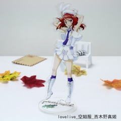 LoveLive Maki Nishikino Cartoon Cute Stewardess Model Figure Anime Standing Plates Acrylic Figure