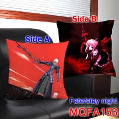 Japanese Magic Popular Movie Fate Stay Night Print Bolster Wholesale Two Sides Comfortable Good Quality Anime Square Holding Pillow 45*45CM