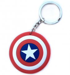 Captain America Cosplay Hero Logo Pendant Anime Keychain