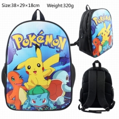 Pokemon Cartoon School Bag PU Canvas Anime Backpack