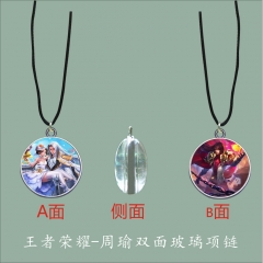 Popular Game King Of Glory Anime Character Fancy Glass Necklace