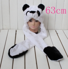 Panda Animal Anime Plush Hat and Scarf Glove 63CM