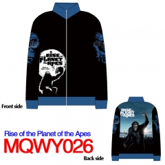 Rise of the Planet of the Apes American Action Movie Cosplay Anime Long Sleeve Warm Zipper Hoodie