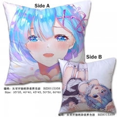 Re:Zero kara Hajimeru lsekai Seikatsu Magic Japanese Cartoon Two Sides Comfortable Anime Pillow 45*45CM