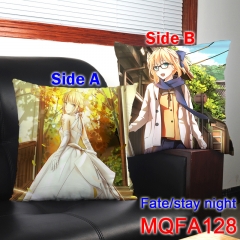 Fate Stay Night Beautiful Girl Print Stuffed Bolster Soft Two Sides Cosplay Anime Square Holding Pillow 45*45CM