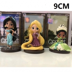 Disney Cartoon Princess Toys 3 Designs Anime Figure Set 9CM