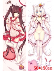NEKOPARA Cartoon Stuffed Sexy Bolster Chocolat & Vanilla Anime Pillow 50*150CM