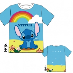 Lilo Stitch Modal Blue Short Sleeve Cartoon Anime T-shirt M L XL XXL