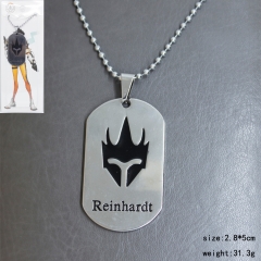 Overwatch Silver Reinhardt Pendant Fashion Jewelry Wholesale Anime Necklace