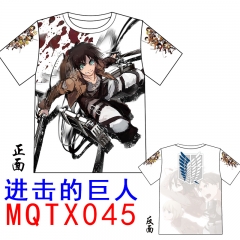 Attack on Titan White Short Sleeve Color Printing Wholesale Cartoon Anime T-shirt