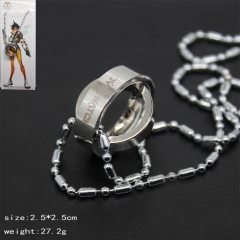 Overwatch Silver Double Rings Alloy Anime Necklace