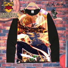 One Punch Man Cartoon Unisex Costume Long Sleeves Anime T shirt ( S-XXXL )