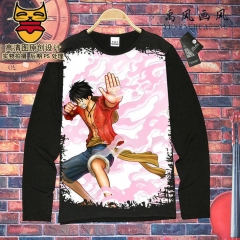 One Piece QMilch Unisex Costume Long Sleeves Cartoon Anime T shirt ( S-XXXL )