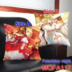 Fate Popular Game Stuffed Chair Cushion Wholesale Comfortable Two Sides Square Holding Anime Pilow 45*45CM