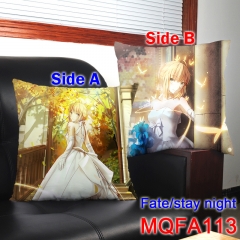 Colorful Beautiful Girl Fate Stay Night Print Plush Chair Cushion Japanese Hot Game Cosplay Two Sides Anime Square Pillow 45*45CM